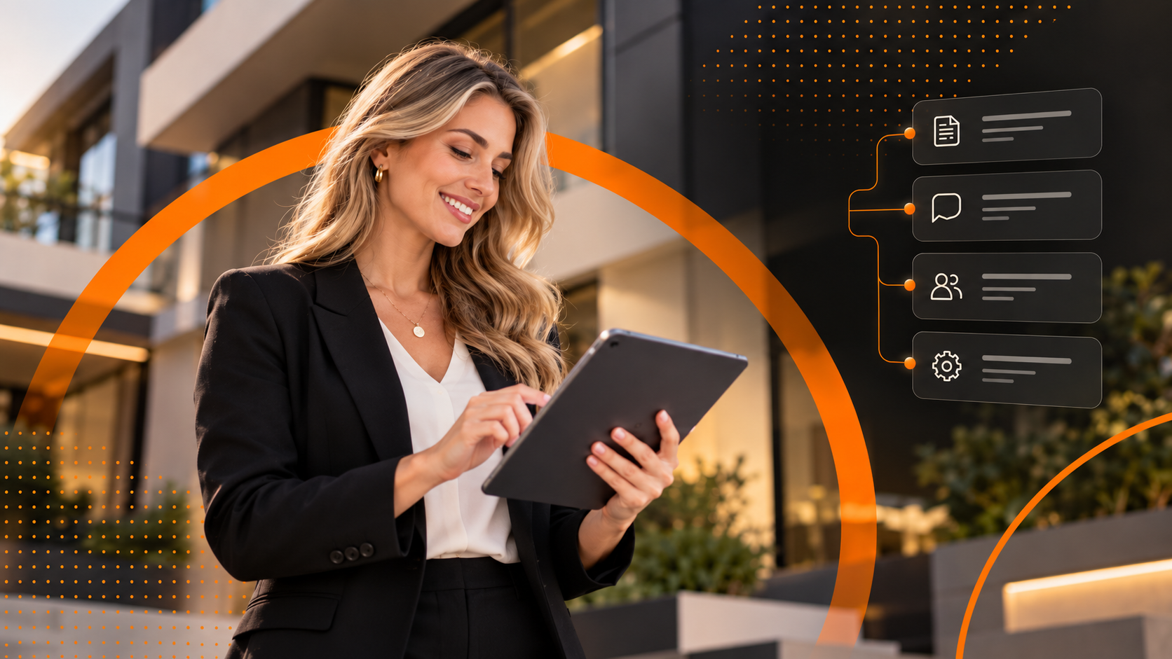 Artificial intelligence connecting prospect, property, task, and conversation data across a real estate operation.